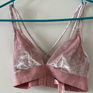 Pink Victoria’s Secret Pink Velvet Bralette in XS